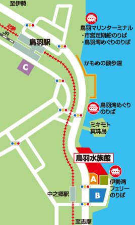 鳥羽水族館-駐車場案内図